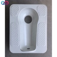 FRP GRP Fiberglass Composite Toilet WC Squat Pan Hotel Public WC Toilet Gravity Flushing System Standard